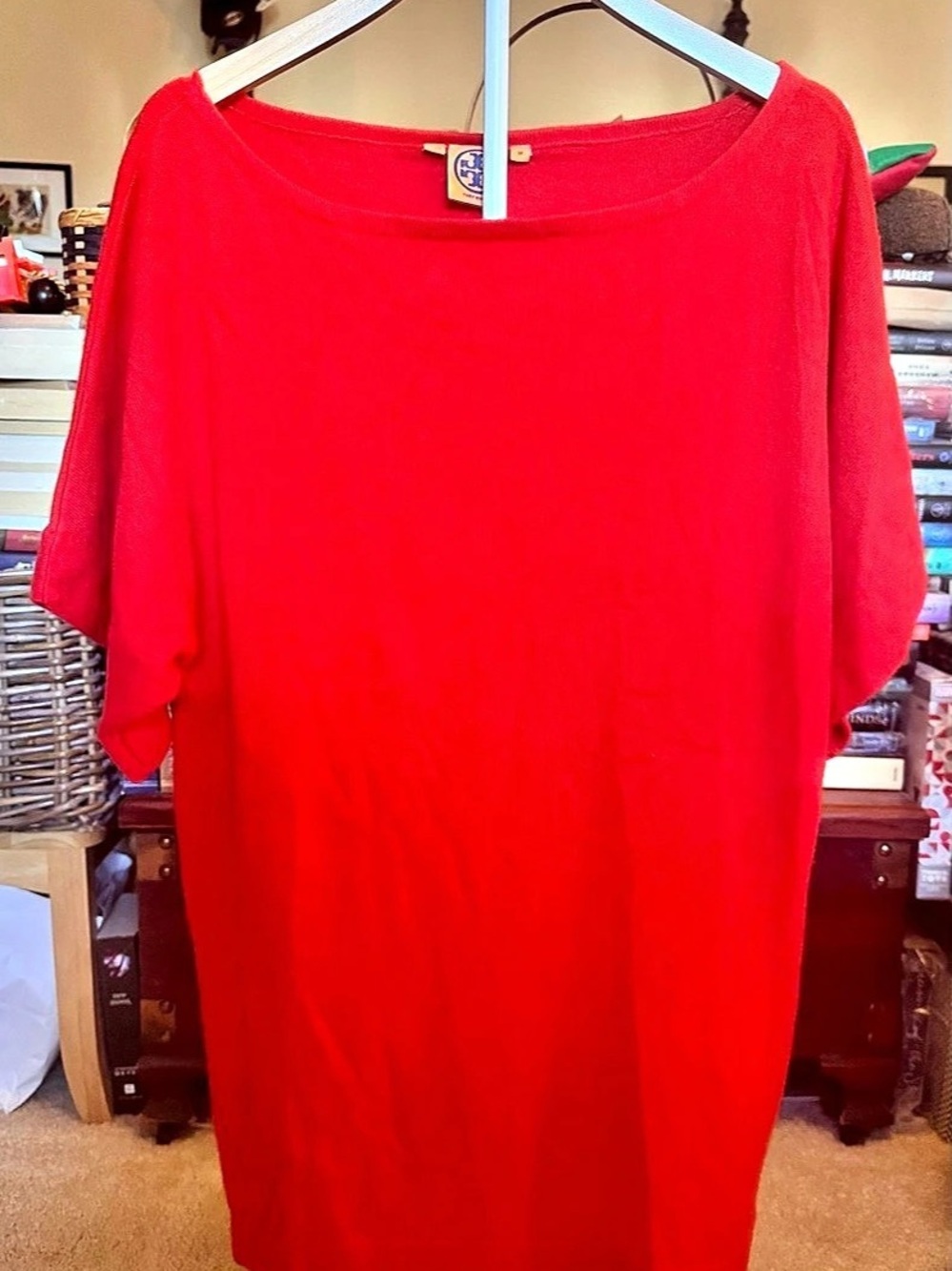 Tory Burch Cashmere Scoop Neck Sweater in Red Size Medium